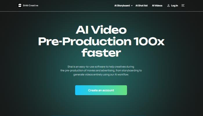 Shai Creative pre-production platform interface